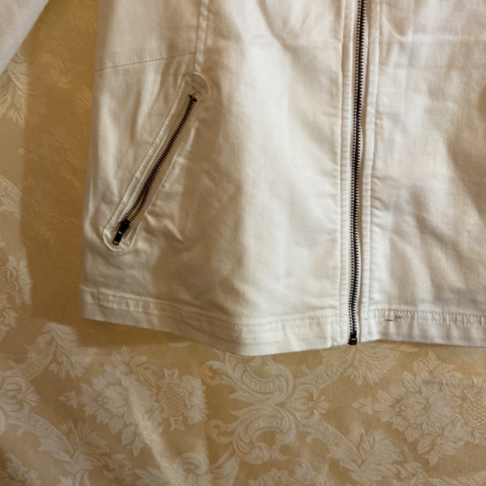 White Prana zip up fall jacket Organic cotton size large new with tags - Picture 3 of 8